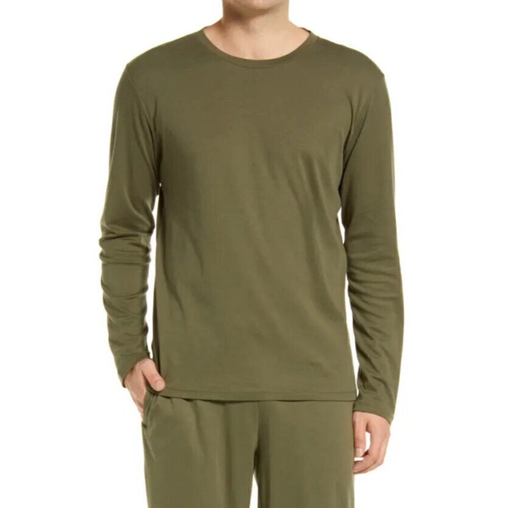 NORDSTROM Bnwot Men Long Sleeve Shirt Green Pima Cotton-